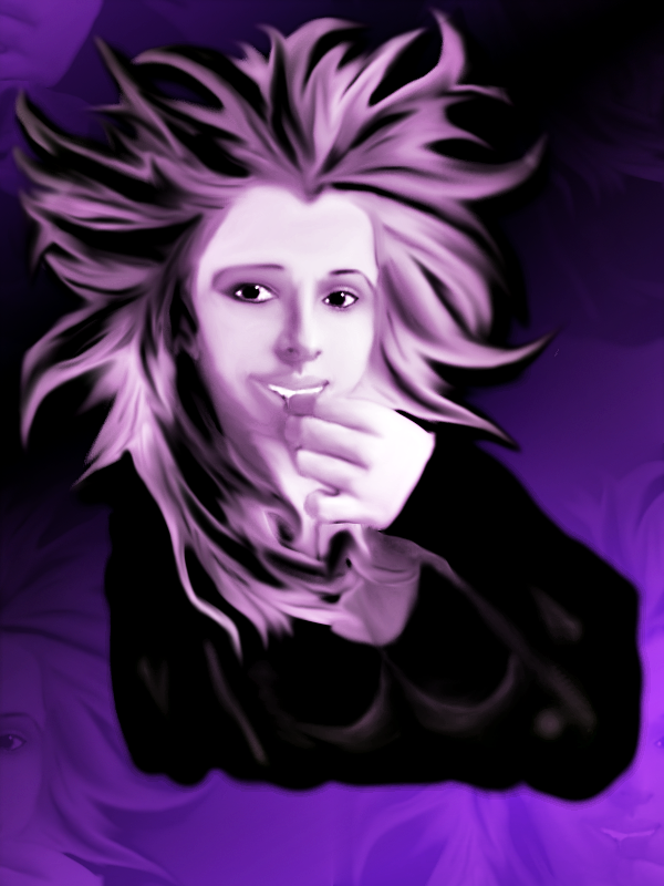 Angie - dibujo con el pelo violeta