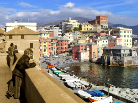 Fotografía del barrio pesquere de Boccadasse en el interior de Génova