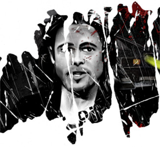 Art de Brad Pitt estilo película Sin City