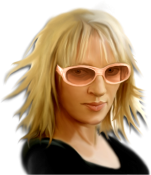 Caricatura de Beatrix Kiddo