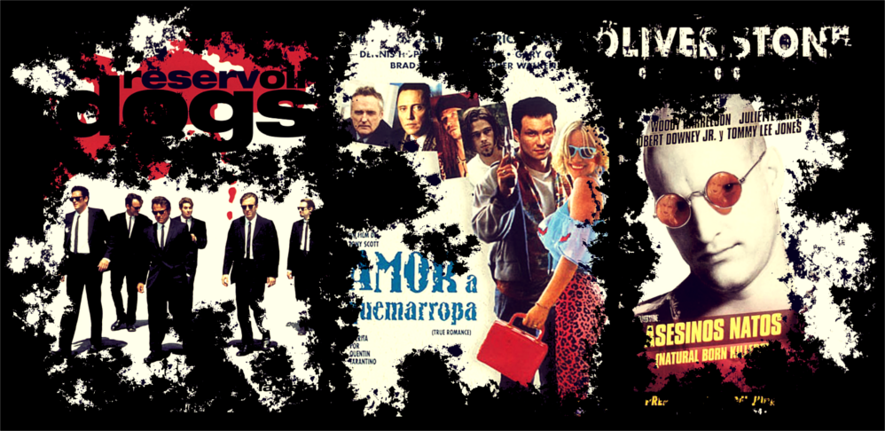 Reservoir Dogs, Amor A Quemarropa y Asesinos Natos Collage de carteles de historias de Quentin Tarantino