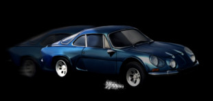 Dibujo de un Alpine A 110 en color azul