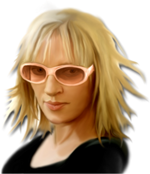 Caricatura de Beatrix Kiddo