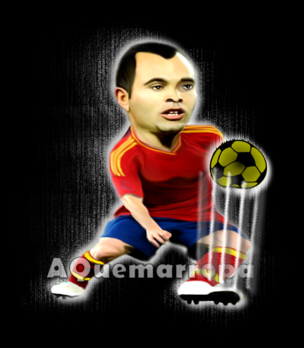 AQ. Caricatura Andrés Iniesta