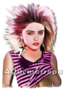 Dibujo de MAdonna estilo Art en los '80. Épcoa del Like a Virgin.