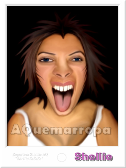 Dibujo distorsionado del personaje que simula un bostezo
