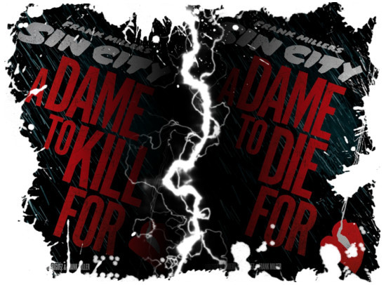 Art AQ basado en los carteles promocionales Sin City Segunda parte Carteles