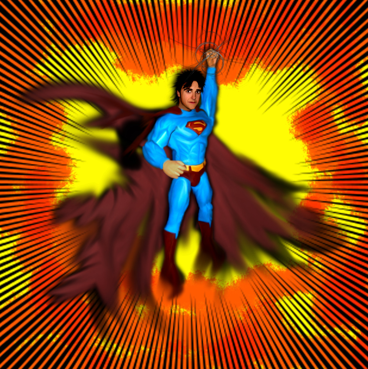 Superman Alex Hero Dibujo en tamaño grande para reportaje de los 75 Años de Superman