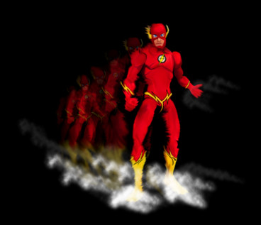 Dibujo de Flash con su sombra para simular velocidad