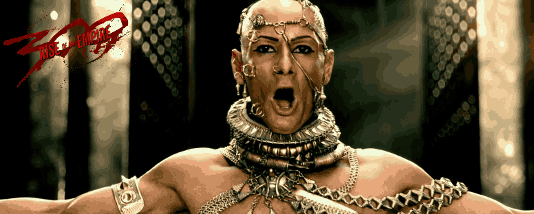 Rodrigo Santoro caracterizado como Xerxes para 300