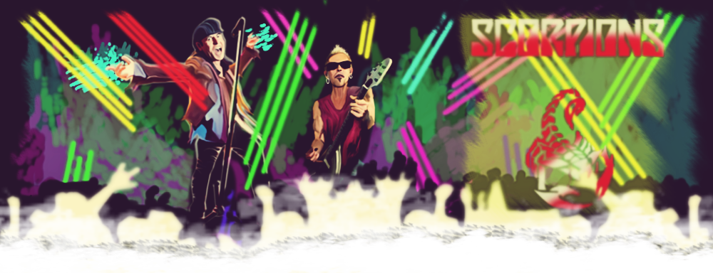 Dibujo de un concierto e Scorpions