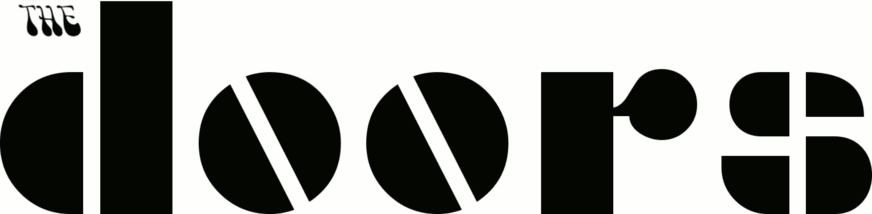 Animación de The Doors Letras del grupo cambiando de color. Con borde negro.