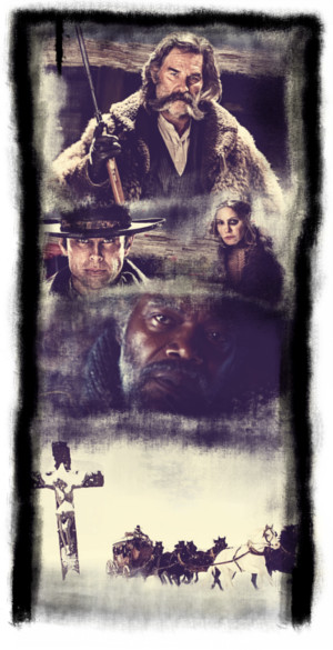 Principales protagonistas de The Hateful Eight Artwork con varios actores de la película