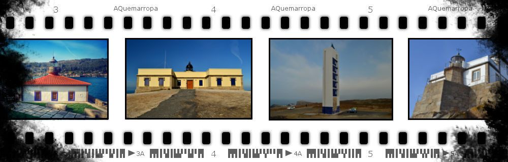 Filmina con fotografía de faros de Ferrol y alrededores