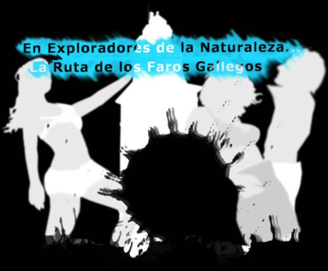 Caricatura de los Reporteros AQuemarropa apoyados en la Torre de Hércules