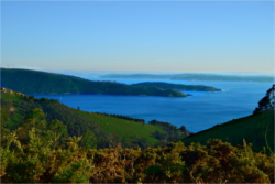 Fotografía de la Ría de Ferrol y su disposición con la de Betanzos